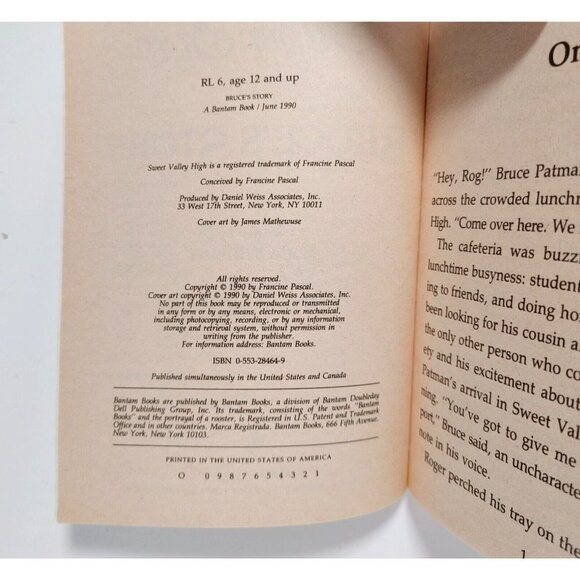 Bruce's & Lila's Story SWEET VALLEY HIGH SUPER STAR Francine Pascal 1st Ed - Picture 4 of 4